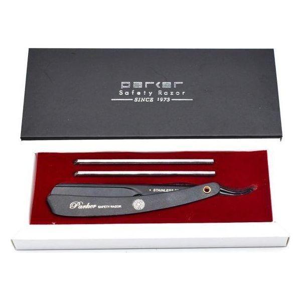 Parker Parker PTABK Stainless Steel Black Adjustable Barber Razor Barber Razor