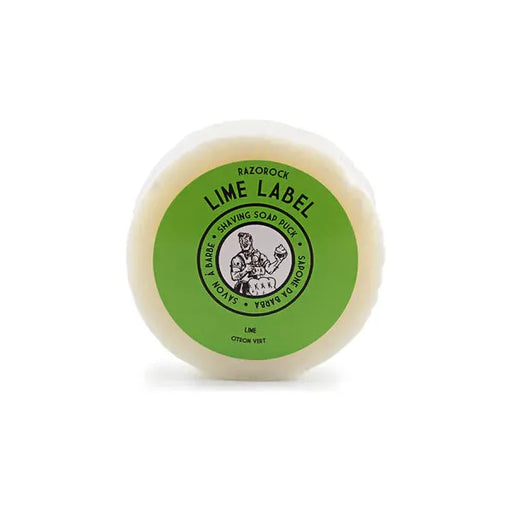 RazoRock Lime Label Shaving Soap Puck 100g