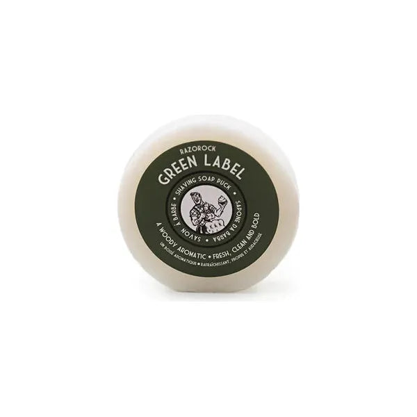 RazoRock Green Label Shaving Soap Puck 100g