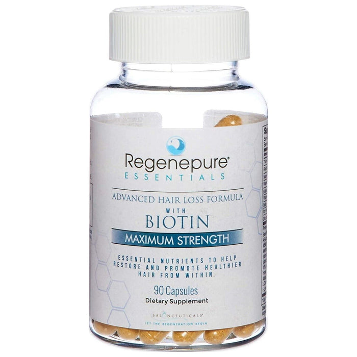 RegenePure Essentials Hair Loss Supplement With Biotin Maximum Strength 90 Caps