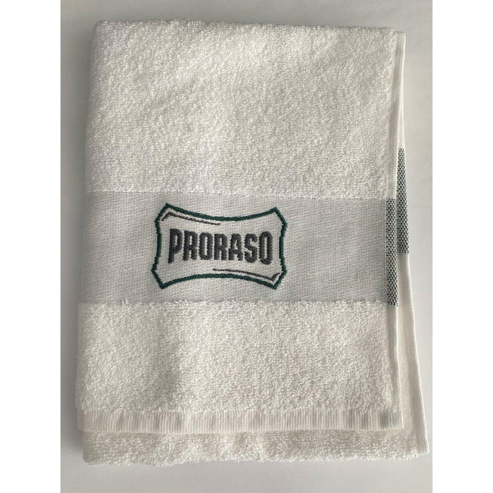 Proraso White Shaving Towel 100% Cotton With Logo 40 x 80 cm