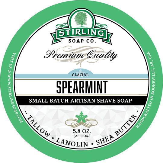 Stirling Soap Co. Glacial - Spearmint Shave Soap Jar 5.8 oz