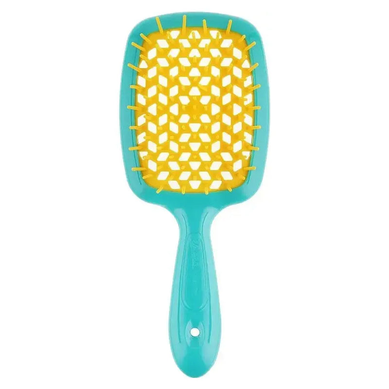 Janeke Janeke SuperBrush Turquoise & Yellow Hair Brush Hair Brush
