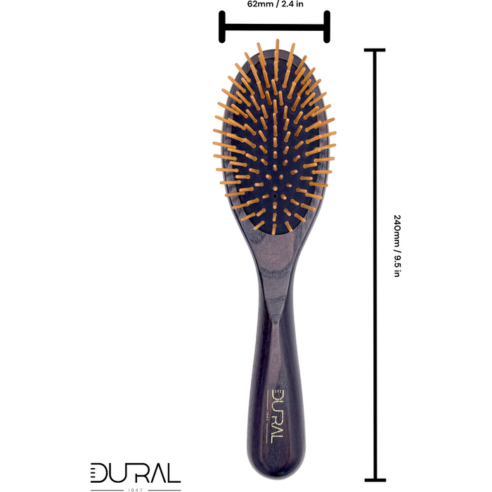 Dural Ash Wood rubber cushion hair brush with wooden pins