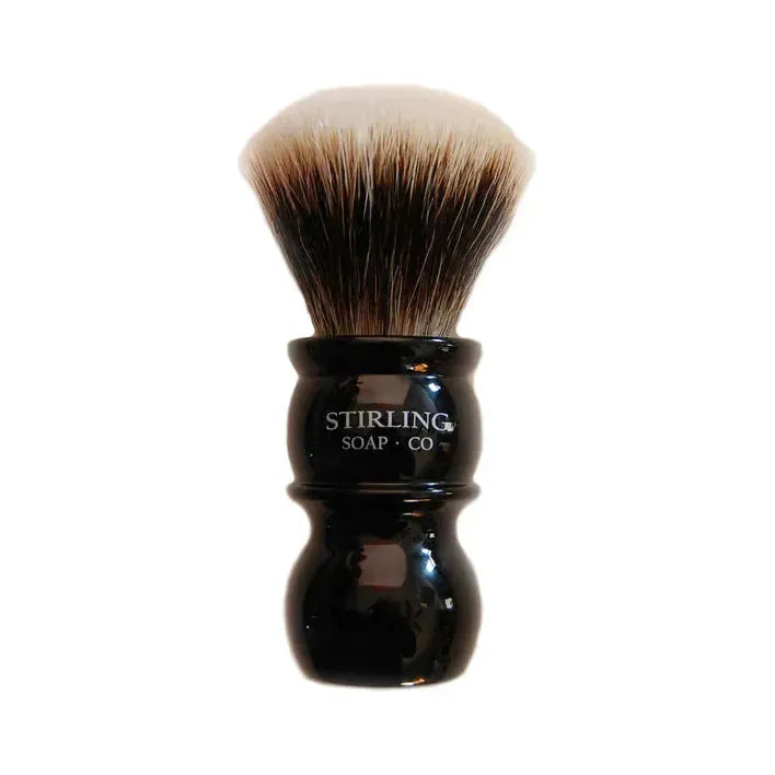 Stirling Soap Co. Black Handle Fan Knot Badger Shaving Brush — Pasteur
