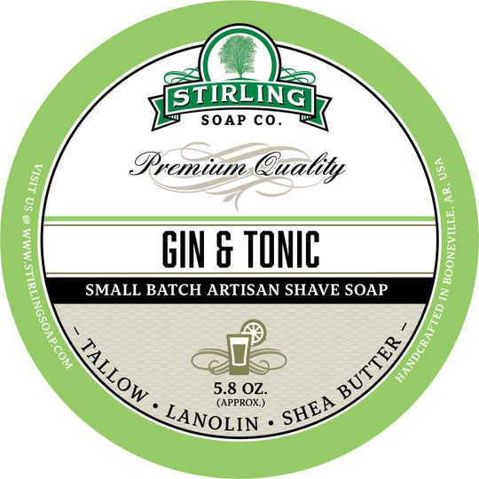 Stirling Soap Co. Gin & Tonic Shave Soap Jar 5.8 oz