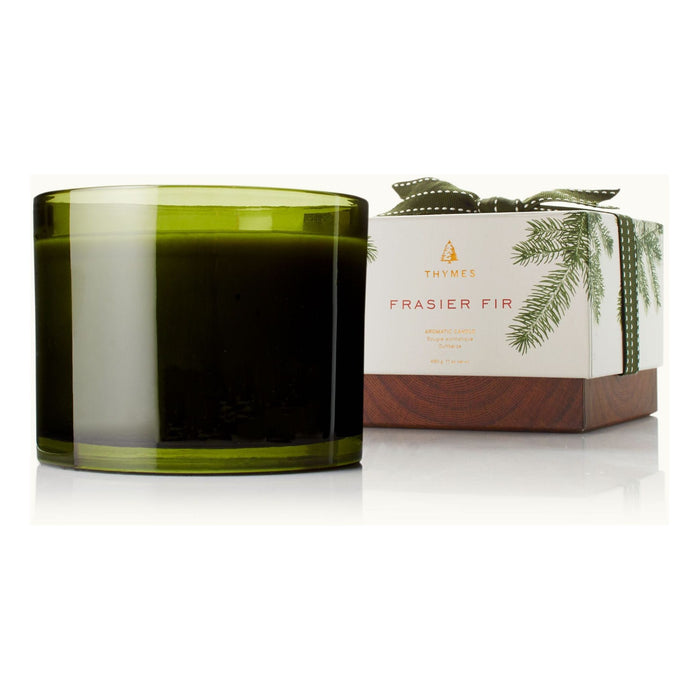 Thymes Frasier Fir 3-wick Candle Green Glass 17 Oz
