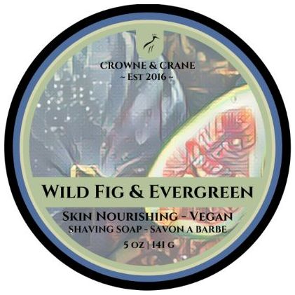 Crowne & Crane Wild Fig & Evergreen Vegan Shaving Soap 5 oz